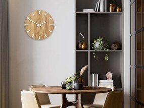 Nástenné hodiny Simple Oak hnedo-biele
