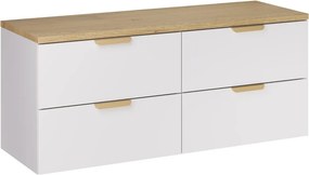 Závěsná skříňka pod umyvadlo Aster Nordic s deskou 120 cm bílá/dub cremona
