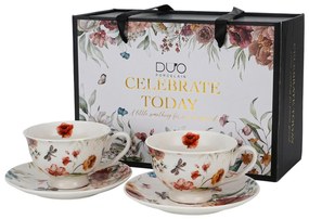 Porcelánová šálka na nohe s podšálkou Royal Rebecca 250 ml sada 2ks