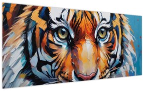 Obraz - Pohľad tigra, maľba (120x50 cm)