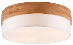 Stropné svietidlo v bielo-prírodnej farbe s textilným tienidlom Seasons – Trio