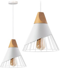 Toolight Toolight, závesná stropná lampa 1xE27 APP226-1CP, biela-hnedá, OSW-00893