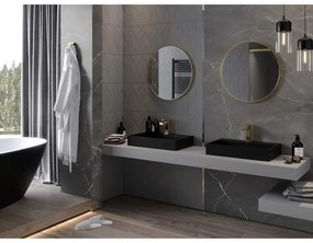 Mexen Loft, okrúhle kúpeľňové zrkadlo 65 cm, farba rámu zlatá matná, 9850-065-065-000-50