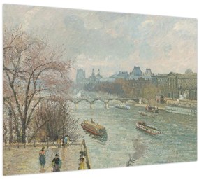 Obraz - Camille Pissarro, The Louvre, Afternoon, Rainy Weather, reprodukcia (70x50 cm)