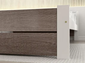 Posteľ IKAROS DOUBLE 90 x 200 cm, biela/dub hľuzovka Rošt: S latkovým roštom, Matrac: Matrac Somnia 18 cm