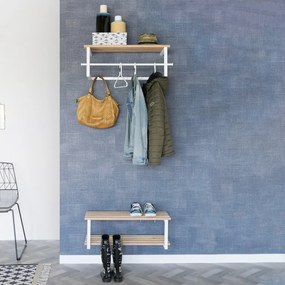 Biely/v prírodnej farbe kovový nástenný vešiak s poličkou 76 cm Marco – Spinder Design