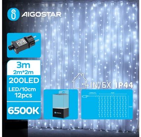 Aigostar B.V. Aigostar - LED Vonkajšia vianočná reťaz 200xLED/8 funkcií 5x2m IP44 studená biela AI0460