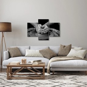 Čiernobiely obraz - výroba keramiky (90x60 cm)