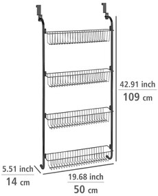 Čierny závesný kuchynský organizér na dvere Wenko