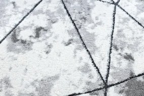 Koberec COZY Polygons kruh, geometrický - sivý