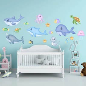 PIPPER. Textilná nálepka na stenu "Baby morský svet 2 XXL "