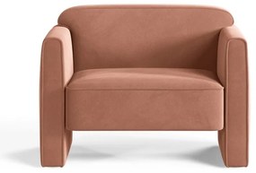 Ružové zamatové kreslo Abby – Micadoni