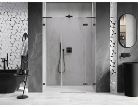 Mexen Lunar L, výklopné pravé sprchové dvere 140 cm, 8mm číre sklo, brúsený grafit profil, 834SL-140-050-66-00-P