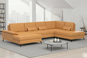 XXXLutz SEDACIA SÚPRAVA, textil, koža, kari žltá Sit & More - Sedačky - 00014403973H