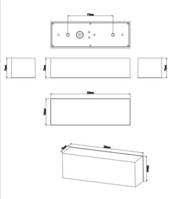 TOP LIGHT Svetlo nástenné-stropné Boxter XL, Biela