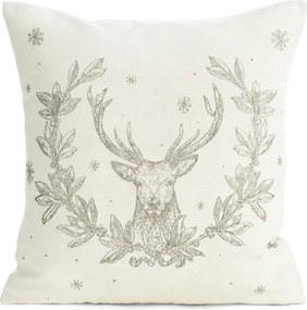 VIANOČNÁ DEKORAČNÁ OBLIEČKA NA VANKÚŠ DEER 45X45 CM VZOROVANÁ