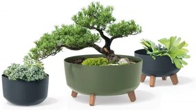 Plastový kvetináč na nožičkách DGRL240E 23,8 cm - antracit