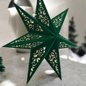 Vianočná papierová hviezda sedemcípa STARLET DELUXE 35 cm, zelená