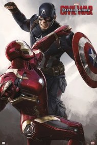 Plagát, Obraz - Captain America: Civil War - Cap VS Iron Man, (61 x 91.5 cm)