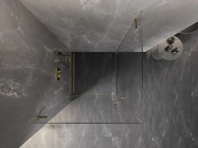 Mexen Lunar-B Duo, výklopný sprchový kút 100 x 100 cm, 8mm číre sklo, zlatý matný profil, 832-100L-100P-55-00