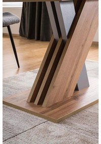 Rozkládací jídelní stůl Exel 140/180 cm dub wotan/stříbrný