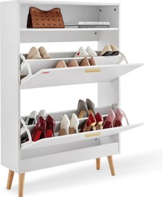 Skrinka na topánky Vevor 23,7 x 120,5 x 38,1 cm biela