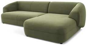 Zelená zamatová rohová pohovka (pravý roh) Moana – Makamii