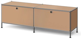 Nízky kovový stolík »CN3« s priehradkami, karamelová