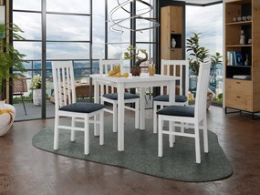 Rozkladací stôl so 4 stoličkami AL14, Morenie: biela - L, Poťahové látky: Zetta 300