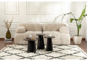 SADA 3x Odkladací stolík LUME pr. 28/33/43 cm čierna