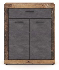 Komoda Luna 89,9 cm dub Matera tmavý/šedá