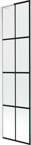 Mexen Next L, 1-krídlová vaňová zástena 50 x 150 cm, 6mm číre sklo-čierny vzor, biely profil, 895-050-000-03-77-20
