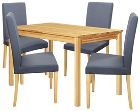 IDEA nábytok Jedálenský stôl 8848 lak + 4 stoličky PRIMA 3038 sivá/svetlé nohy