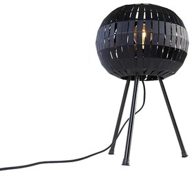 Moderná trojnohá stolná lampa čierna - Zoë