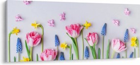 Obraz jarných kvetov (120x50 cm)