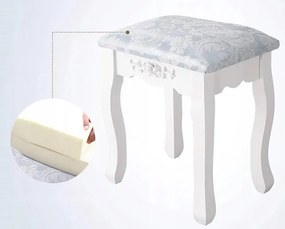 Toaletný stolík Barocco biely + DARČEK  hubka na make up