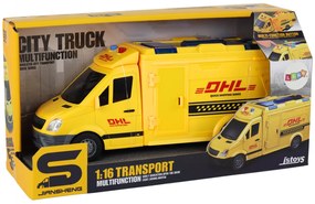 LEAN TOYS Dodávkové auto 1:16 – žlté