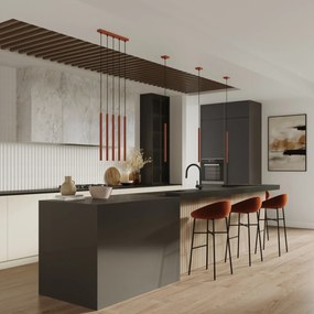 Závesné svietidlo Pastelo, 3x oranžové kovové tienidlo, o