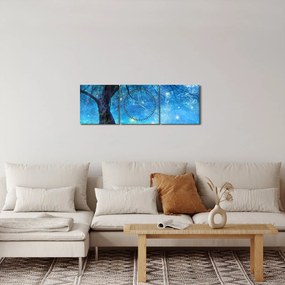 Obraz - Mystický les (s hodinami) (90x30 cm)