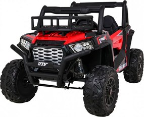 Ramiz Buggy UTV Off-roader pre deti Červená + diaľkové ovládanie + nosič batožiny + pomalý štart + EVA + MP3 LED
