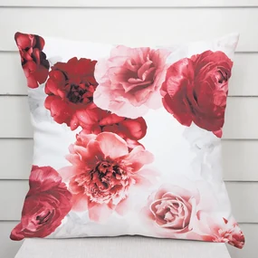 Biante Dekoračná obliečka na vankúš PM-017 Veľké červené kvety 60 x 60 cm