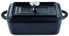 Obdĺžnikový kameninový hrniec Masterpro / 15,8 x 9 x 4,5 cm / čierny