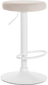 Barová stolička Ponte - zamat, biely rám - Krémová