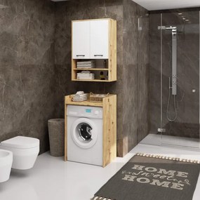 Kúpeľňová skrinka FIN H934 W64 2D 1P dub artisan / biela