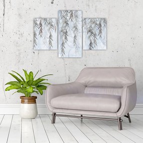 Obraz - Vŕbové vetvičky v modrom pozadí (90x60 cm)