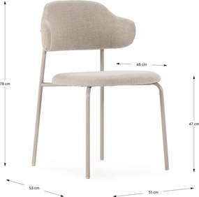 Krémové jedálenské stoličky v súprave 4 ks Adriel – Marckeric