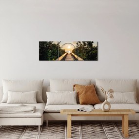 Obraz - cesta k slnku (s hodinami) (90x30 cm)