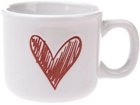 Súprava 6 keramických hrnčekov Srdiečko II, 90 ml, červená