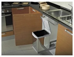 Elletipi Vstavaný odpadkový kôš TOWER - výsuvný s automatickým vekom, 17 l