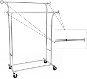 Vešiakový stojan na kolieskach HSR12S